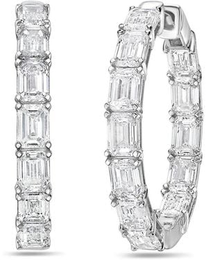 Diana M. Jewels Diana M. 14K 7.65 Ct. Tw. Lab-Grown Diamond Hoop Earrings - White
