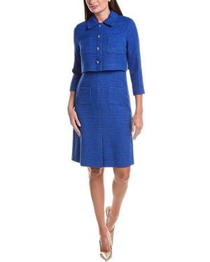 Teri Jon Boucle Sheath Dress - Blue
