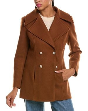 Pascale La Mode Doubled Breasted Overcoat - Brown
