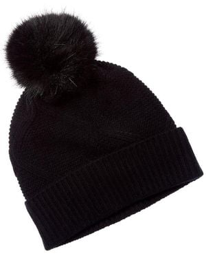 Forte Cashmere Luxe Cable Cashmere Hat - Black
