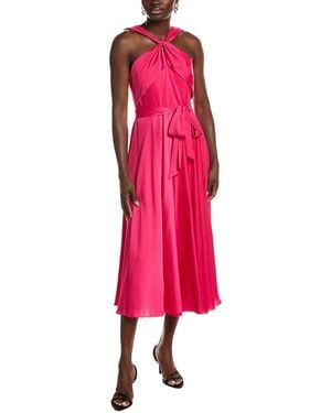 Badgley Mischka Halter Day Midi Dress - Pink
