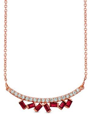 Le Vian 14K Rose 0.77 Ct. Tw. Diamond & Ruby Necklace - White