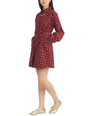 Draper James Lily Long-Sleeve Mini Dress - Red