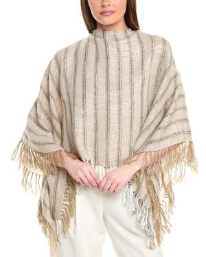 Brunello Cucinelli Linen-Blend Poncho - Brown