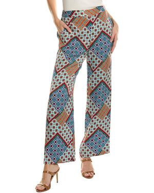Tahari The Andrea Silk-blend Pant - Blue
