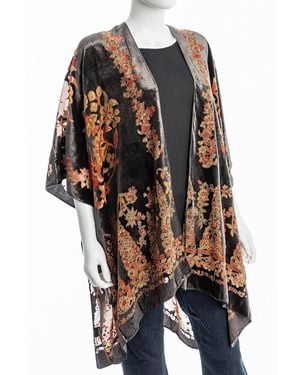 Saachi Velvet Poncho - Grey