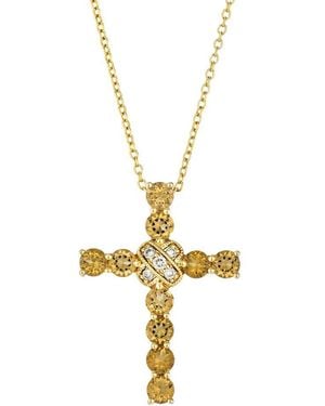 Le Vian Le Vian 14K 0.93 Ct. Tw. Diamond & Citrine Pendant - Metallic
