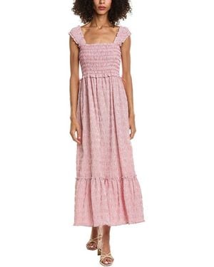 Max Studio Smocked Tiered Maxi Dress - Pink