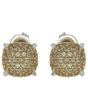 Suzy Levian Silver Diamond & Sapphire Earrings - Green