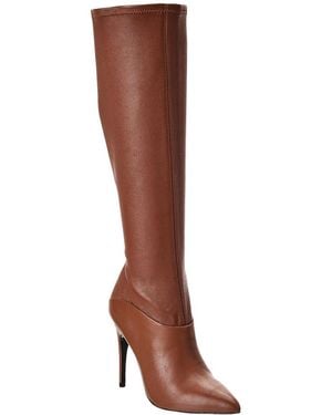 Reiss Carina Stretch Leather Knee-High Boot - Brown