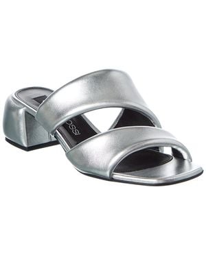 Sergio Rossi Spongy 45 Leather Sandal - Grey