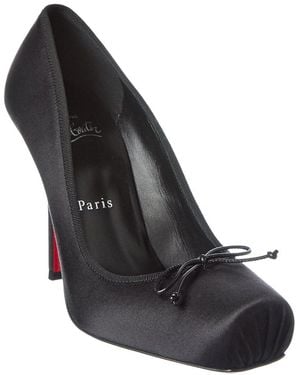 Christian Louboutin Cassia Nodo 100 Satin Pump - Black