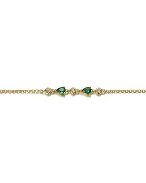 Rachel Glauber 14K Plated Cz Chain Bracelet - White