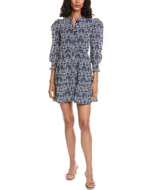 Sail To Sable Embroidered Mini Dress - Blue