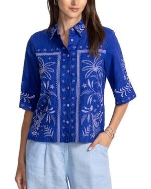 Johnny Was Winona Linen Shirt - Blue