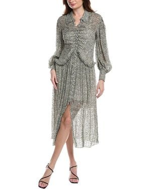 Rebecca Taylor Fleur Ruffle Silk-Blend Maxi Dress - Green