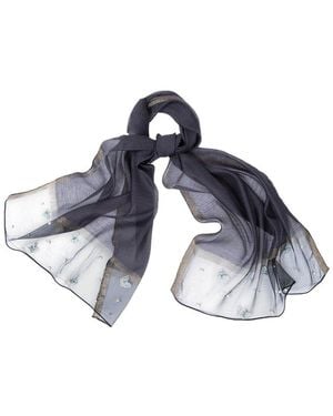 Saachi Embroidered Lace Triangle Bandana - Blue