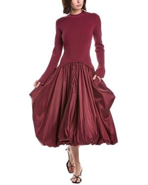 Jonathan Simkhai Kenlie Mock Neck Midi Dress - Red