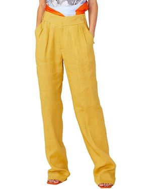 Câllas Alex Relaxed Fit Linen Trouser - Yellow