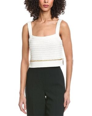 Toccin Daisy Cropped Tank - White