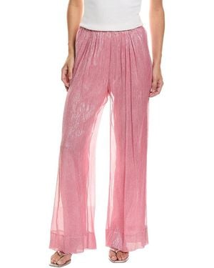 forte_forte Metallic Silk-Blend Pant - Pink