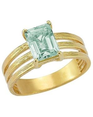 Reiss 14k 1.50 Ct. Tw. Green Amethyst Cocktail Ring - Metallic