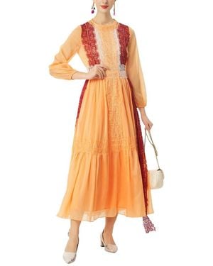 BURRYCO Long Sleeve Midi Dress - Orange