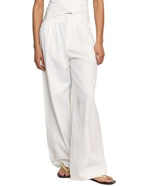 MODERN CITIZEN Blake Pleated Wide Leg Pant - White