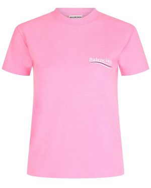 Balenciaga Political Campaign Logo T-Shirt - Pink