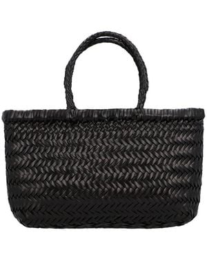 Dragon Diffusion Mini Flat Gora Leather Shoulder Bag - Black