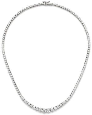 Prince Diamond & Jewelry 14K 12.00 Ct. Tw. Lab-Grown Diamond Riviera Necklace - Metallic