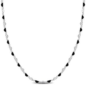Italian Silver Station Necklace - Natural
