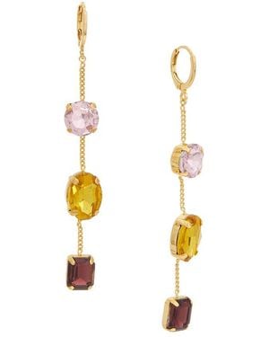 petit moments 18K Plated Cz Drop Dangle Earrings - Metallic
