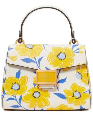 Kate Spade Katy Sunshine Floral Textured Leather Shoulder Bag - Yellow