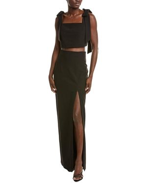 Black Halo Two-Piece Bow Shoulder Gown - Black