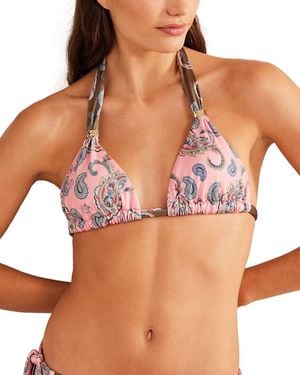 Boden Bead Gather Halter Bikini Top - White