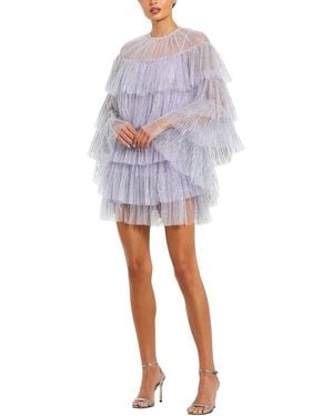 Mac Duggal Cape Mini Dress - White