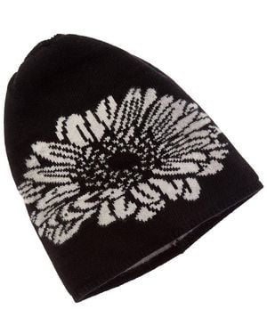 Portolano Flower Cashmere Hat - Black