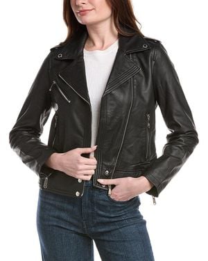 Sam Edelman Leather Moto Jacket - Black