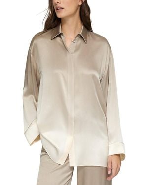 Lafayette 148 New York Ombre Boyfriend Oversized Shirt - Natural