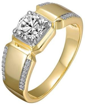 Genevive Jewelry Rachel Glauber 14K Plated Cz Engagement Ring - Metallic