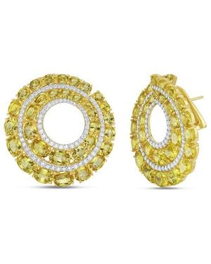 Diana M. Jewels 18K 35.44 Ct. Tw. Diamond & Sapphire Earrings - Yellow