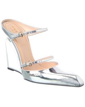 Gucci Logo Leather Pump - White