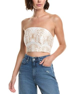 MILLY Eyelet Crop Top - Blue