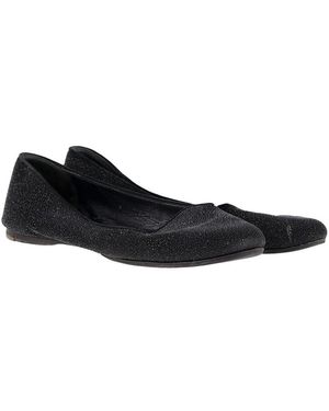 Saint Laurent Glitter Shimmering Flat (Authentic Pre-Loved) - Black