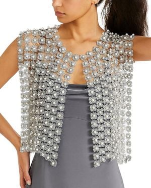 Saachi Pearl Accented Floral Shell - Grey