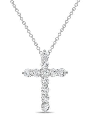 Diana M. Jewels Diana M. 14K 0.50 Ct. Tw. Lab-Grown Diamond Cross Pendant - White