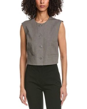 Kenneth Cole Oversized Belted Vest - Grey