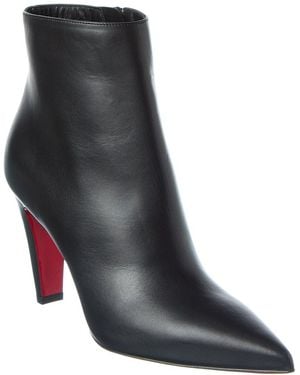 Christian Louboutin Vibella 85 Leather Bootie - Black