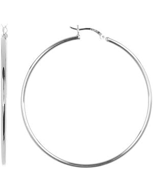 Sterling Forever Silver Hoops - White